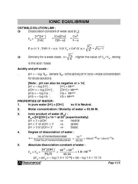 Ionic Equilibrium | PDF