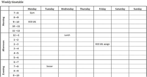 Study Planner and Timetable Template | Lerna Courses