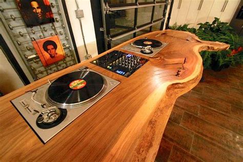 Wooden DJ table - DJ Setup at FunDJStuff.com