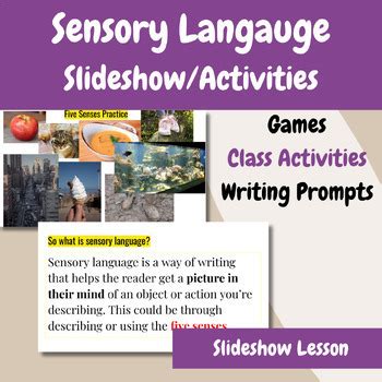 Sensory Language Slideshow Lesson and Activities by Ms EP Humanities