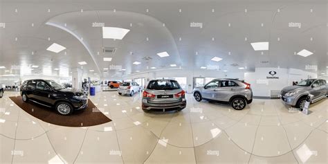 360° view of 360 degree panorama of a new car dealership showroom with ...