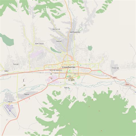 Editable City Map of Ulaanbaatar – Map Illustrators