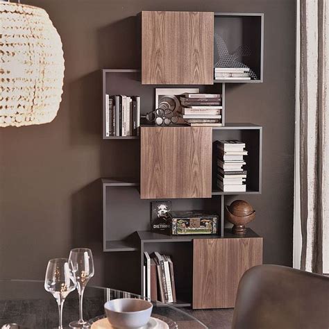 Trendy modern bookshelf unit by Andrea Lucatello with sliding doors ...