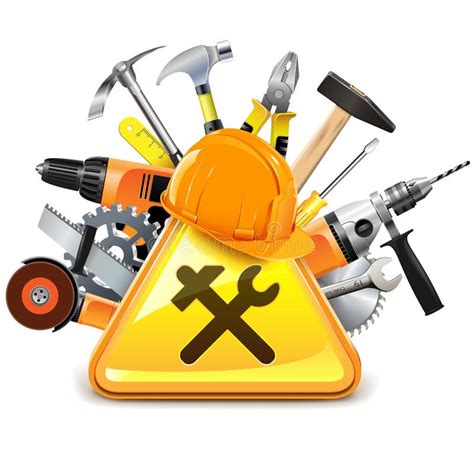 Vector Construction Tools With Sign Stock Vector - Illustration of ...