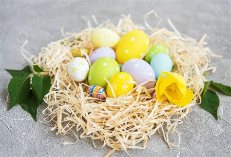 Nest with easter eggs 4470177 Stock Photo at Vecteezy