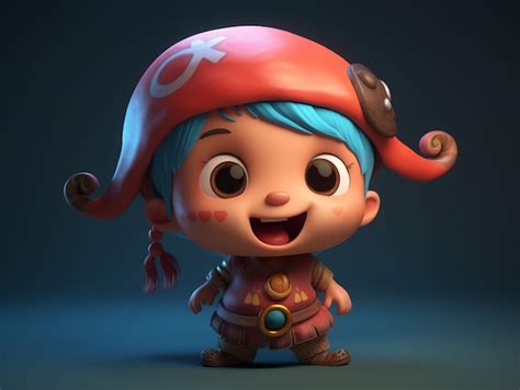 Premium AI Image | A cartoon character with a red hat and a red hat.