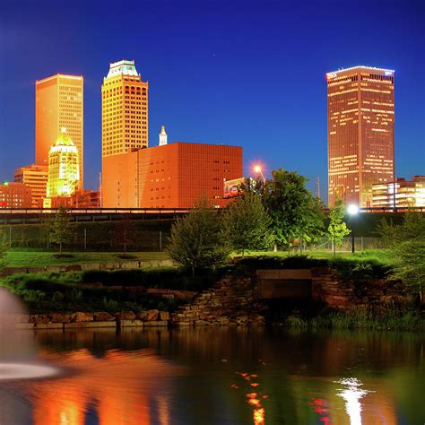 Bold Colors of Tulsa Oklahoma Skyline Photograph by Gregory Ballos