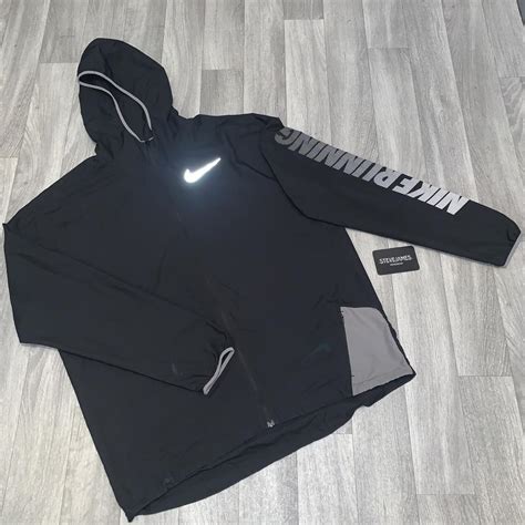 Mens Nike Reflective Black/Grey Running Windrunner -... - Depop