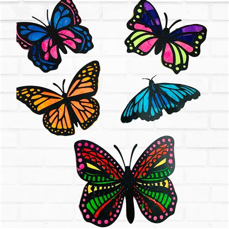 Butterfly Suncatcher KIT SET Kids Craft Kit Tissue Paper - Etsy