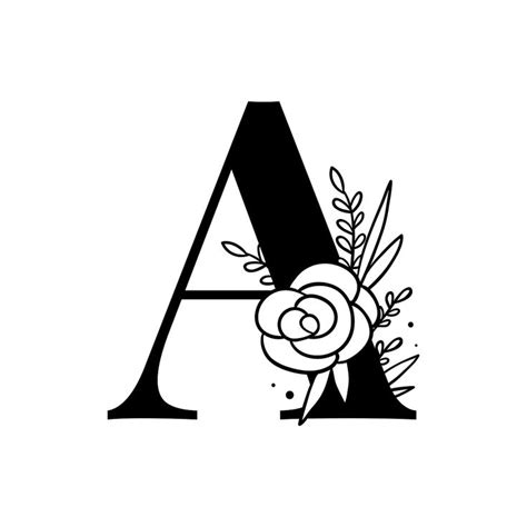 Letter A Floral Alphabet Design