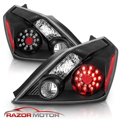 For 2008-2013 Nissan Altima 2Dr Coupe Black LED Rear Brake Tail Lights ...