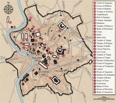 Ancient Rome city map - Ancient Rome city layout map (Lazio - Italy)