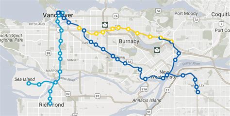 Vancouver skytrain route map - Skytrain vancouver map routes (British ...