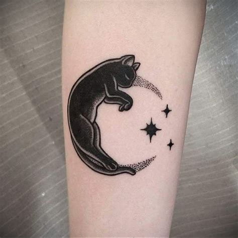 black cat tattoo 03.12.2019 №012 -cat tattoo- tattoovalue.net ...