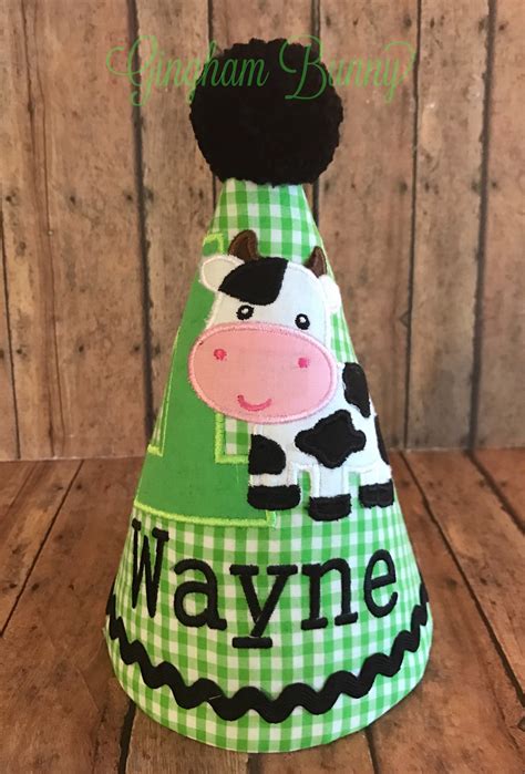 Cow Birthday Hat Farm Birthday Hat Cow Cake Smash Farm Cake | Etsy