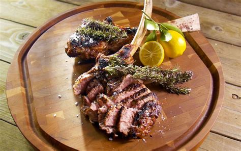 Grilled Veal Chops with Smoking Rosemary - Barbecuebible.com