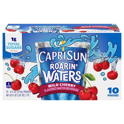 Capri Sun Roarin' Waters Wild Cherry Flavored Water Beverage 6 oz ...