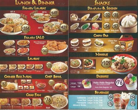 Chowking Menu Price List Philippines ( October 2023 )