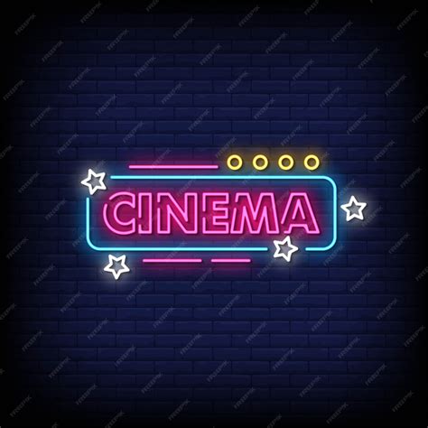 Premium Vector | Cinema Neon Signs Style Text