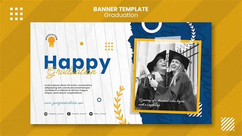 Free PSD | Flat design graduation banner template