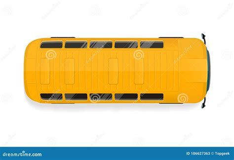 Bus Top View Flat Vector Illustration Stock Vector - Illustration of ...