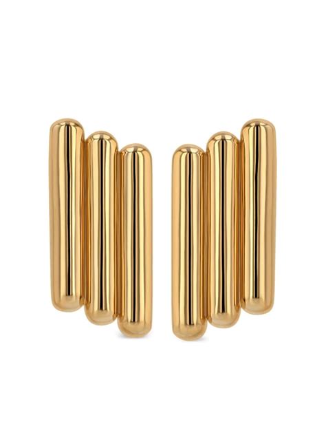 ANINE BING Diagonal Coil Brass Earrings - Farfetch