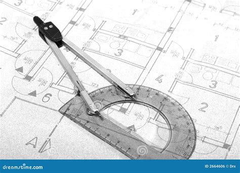 Architecture Blueprint Drawing Royalty Free Stock Image - Image: 2664606