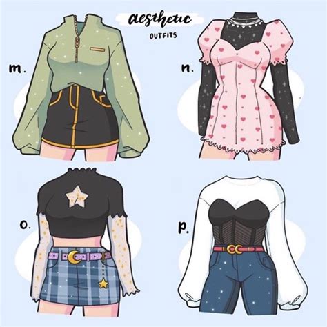 Clothing Aesthetic Outfit Drawings - Meyasity