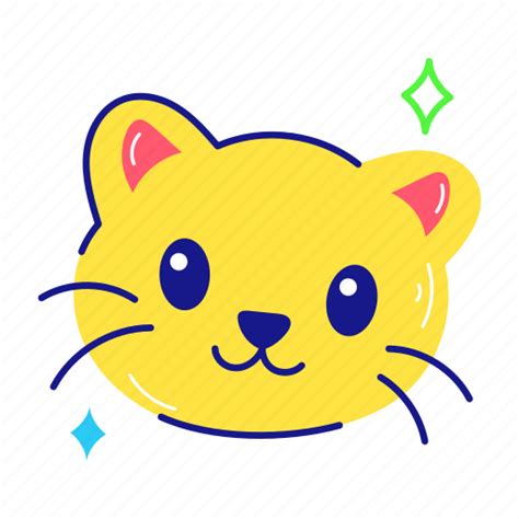 Kitten face, cat face, animal face, kitten emoji, cat emoji sticker ...