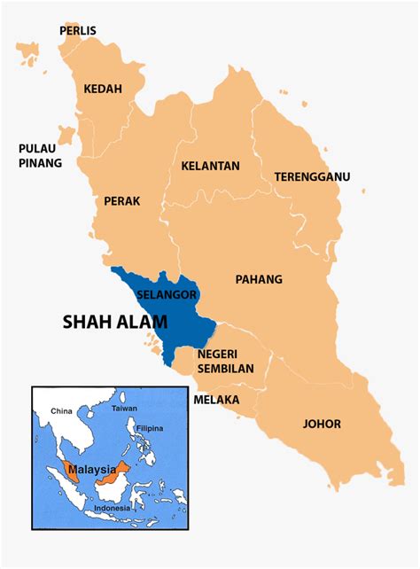 Shah Alam Selangor Map, HD Png Download - kindpng