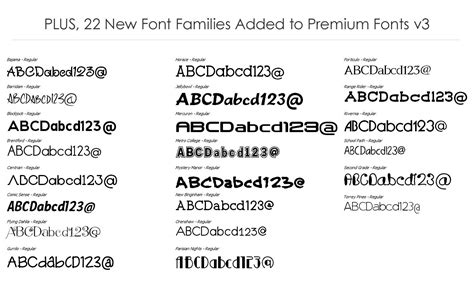 Font Families in Premium Fonts