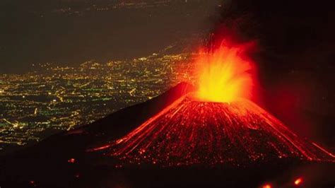 Mt Etna eruption spewed red fountains of lava into the night sky