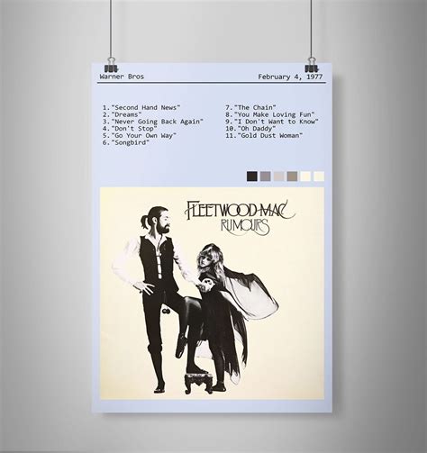 Fleetwood Mac Rumours Print, Print Art, Movie, Wall Art, Gift, – Poster ...