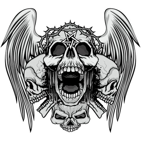 aggressive emblem with skull 552237 Vector Art at Vecteezy