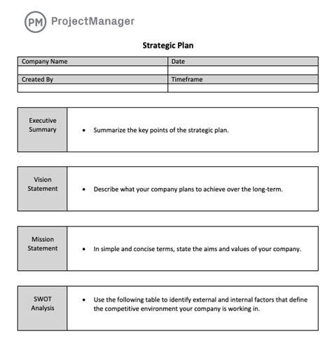 Strategic Plan Template for Word (Free Download)