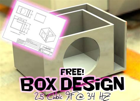 Free Sub Box Design! 12" Sub 2.5 Cubic Ft at 34 HZ - YouTube ...