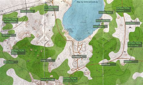 Escape from Tarkov Maps - Woods, Customs, Factory, Shoreline Map ...