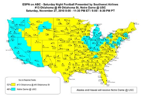 College Football TV maps: Week 13