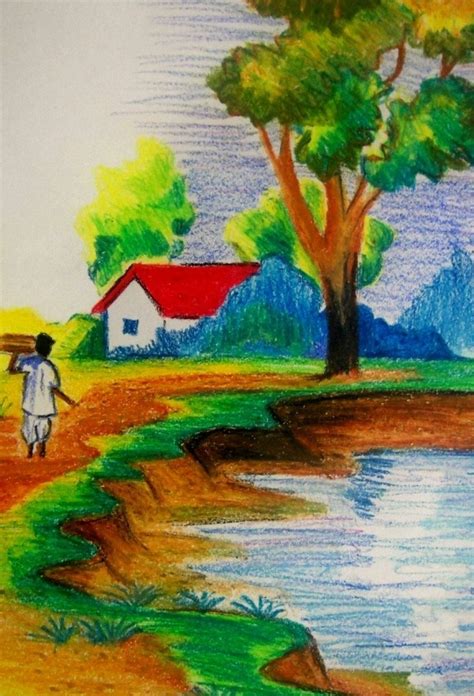 Drawing With Pencil Colour Scenery - You will be really impressed with ...