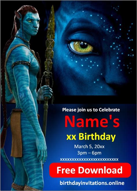 Avatar Birthday Invitations Birthday Invitations