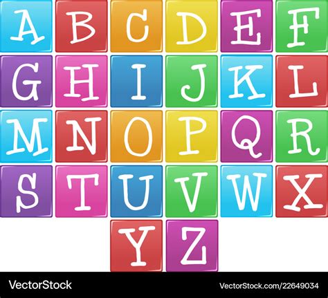 English alphabet from a to z Royalty Free Vector Image