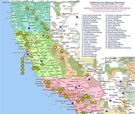 Hot Springs In Northern California Map - Alikee Ludovika