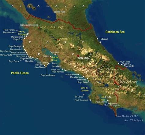 Map of Costa Rica Beaches