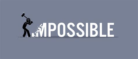 Man destroying the word impossible to possible. 364537 Vector Art at ...