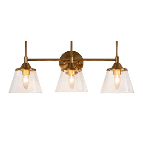 EDISLIVE Oliver 22 in. 3-Light Gold Modern Industrial Bathroom Vanity ...