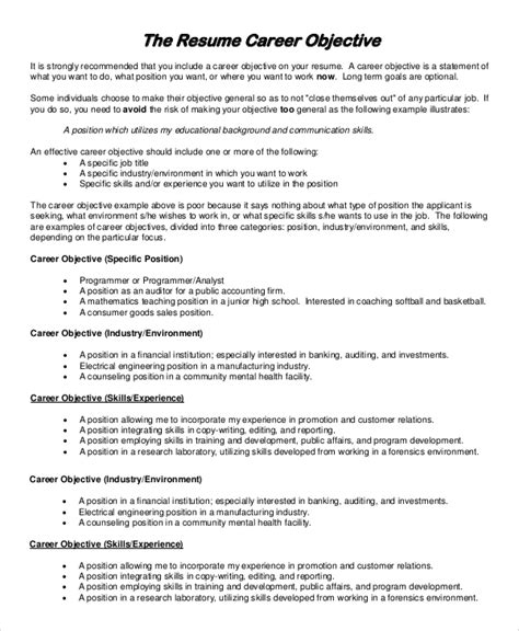 FREE 8+ Sample Resume Objective Templates in PDF | MS Word