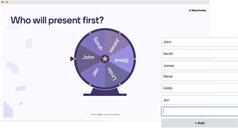 Free Wheel Spinner: Spin to Pick a Random Choice - Mentimeter