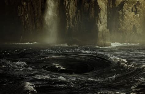 Charybdis - a sea monster whose gigantic whirlpool swirled in the ...