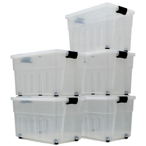 White Plastic Storage Boxes With Lids Uk : 65l Large Storage Box With ...