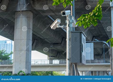 CCTV Cameras Installed Along the Road To Security Check while Driving ...